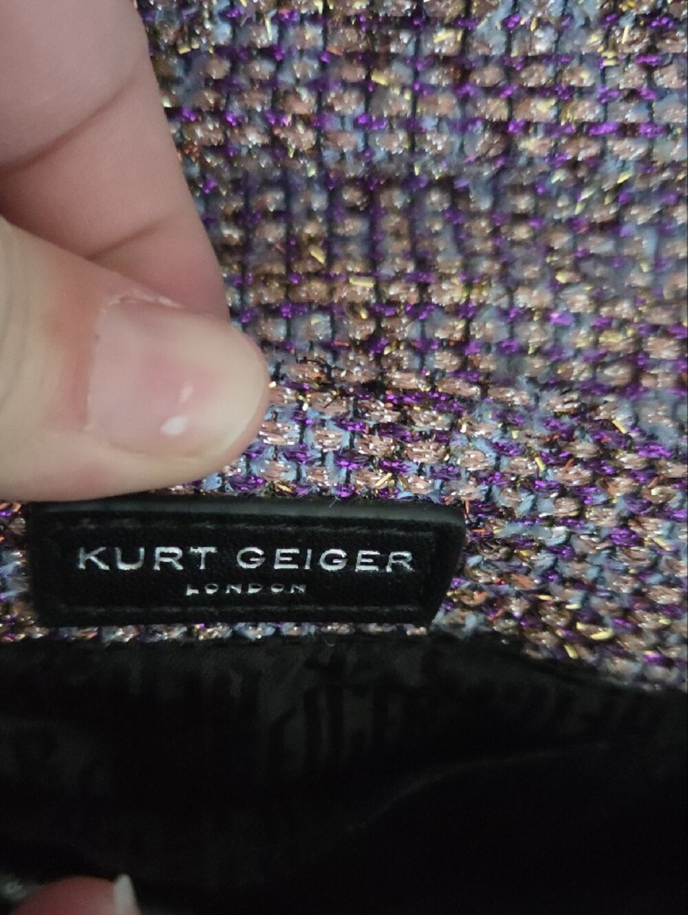 Kurt Geiger London Mini Kensington Tweed Crossbody Bag - Picture 2 of 14
